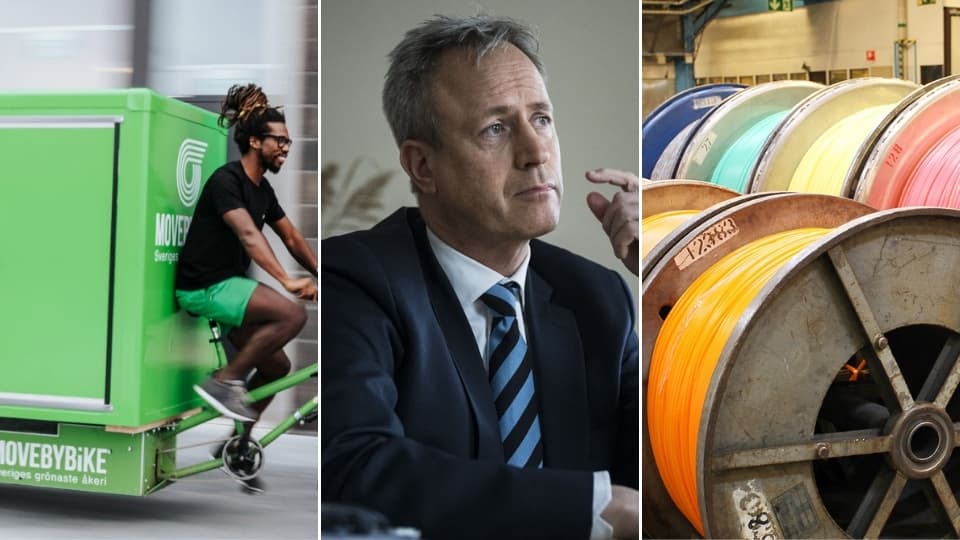 Fr vänster: Mobybike, SBB:s VD Leiv Synnes och Hexatronic.