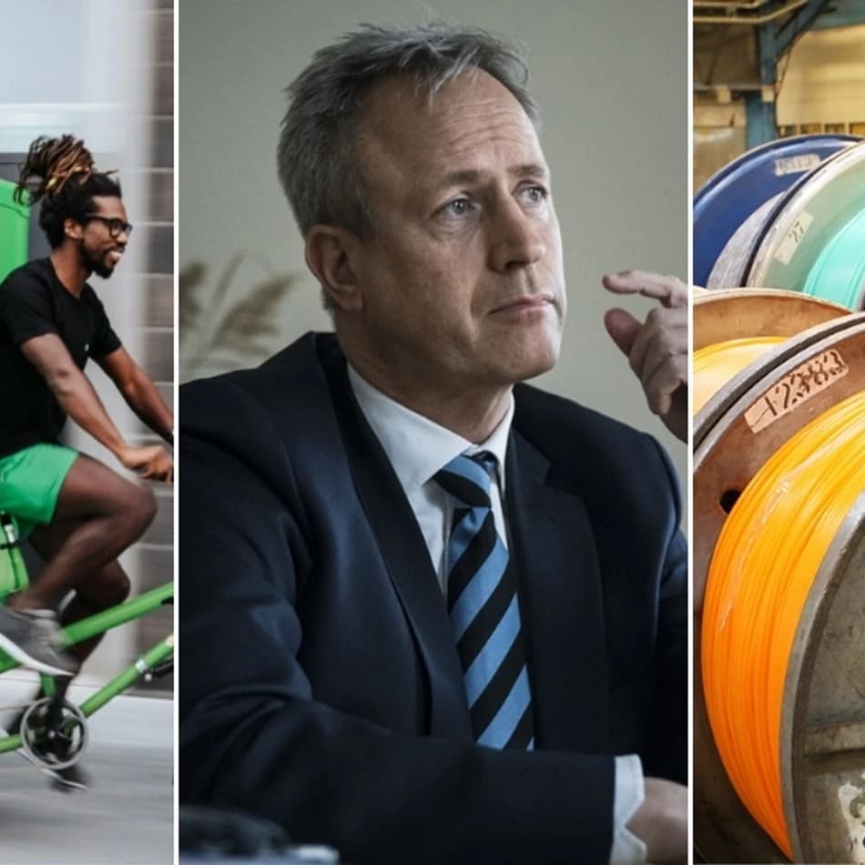 Fr vänster: Mobybike, SBB:s VD Leiv Synnes och Hexatronic.